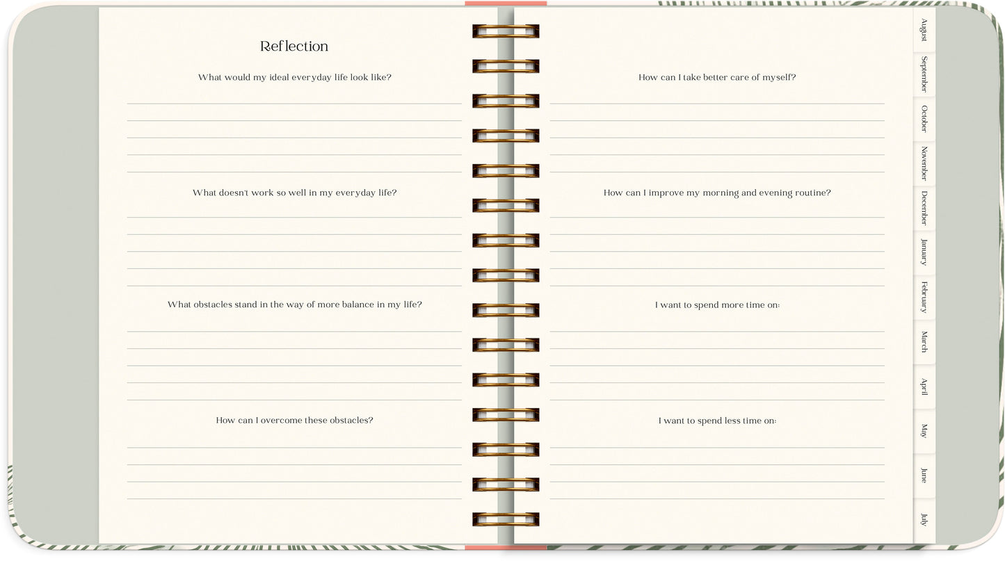 LIFE PLANNER DECOR GREEN FLOW 2026/2027