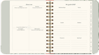 LIFE PLANNER DECOR GREEN FLOW 2026/2027