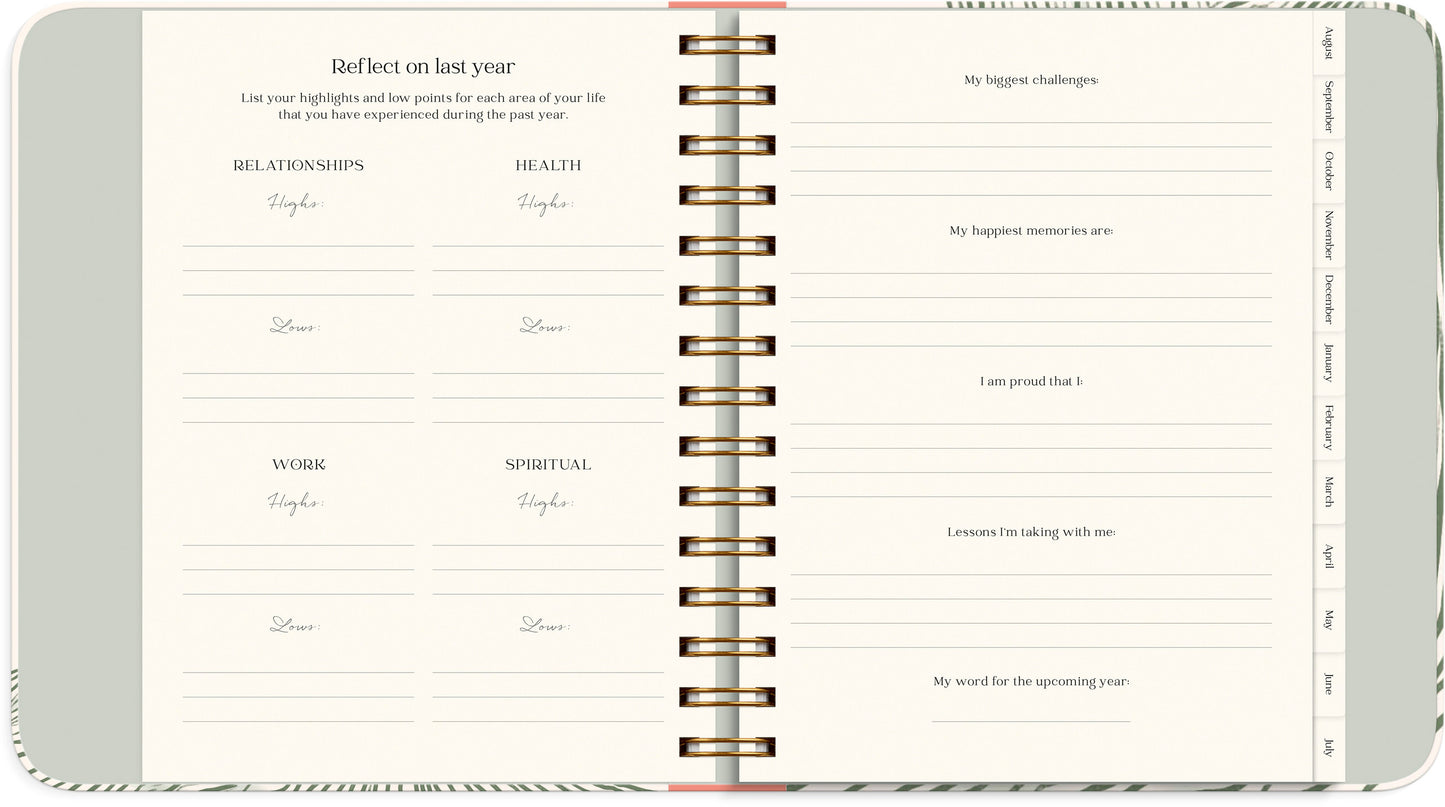 LIFE PLANNER DECOR GREEN FLOW 2026/2027