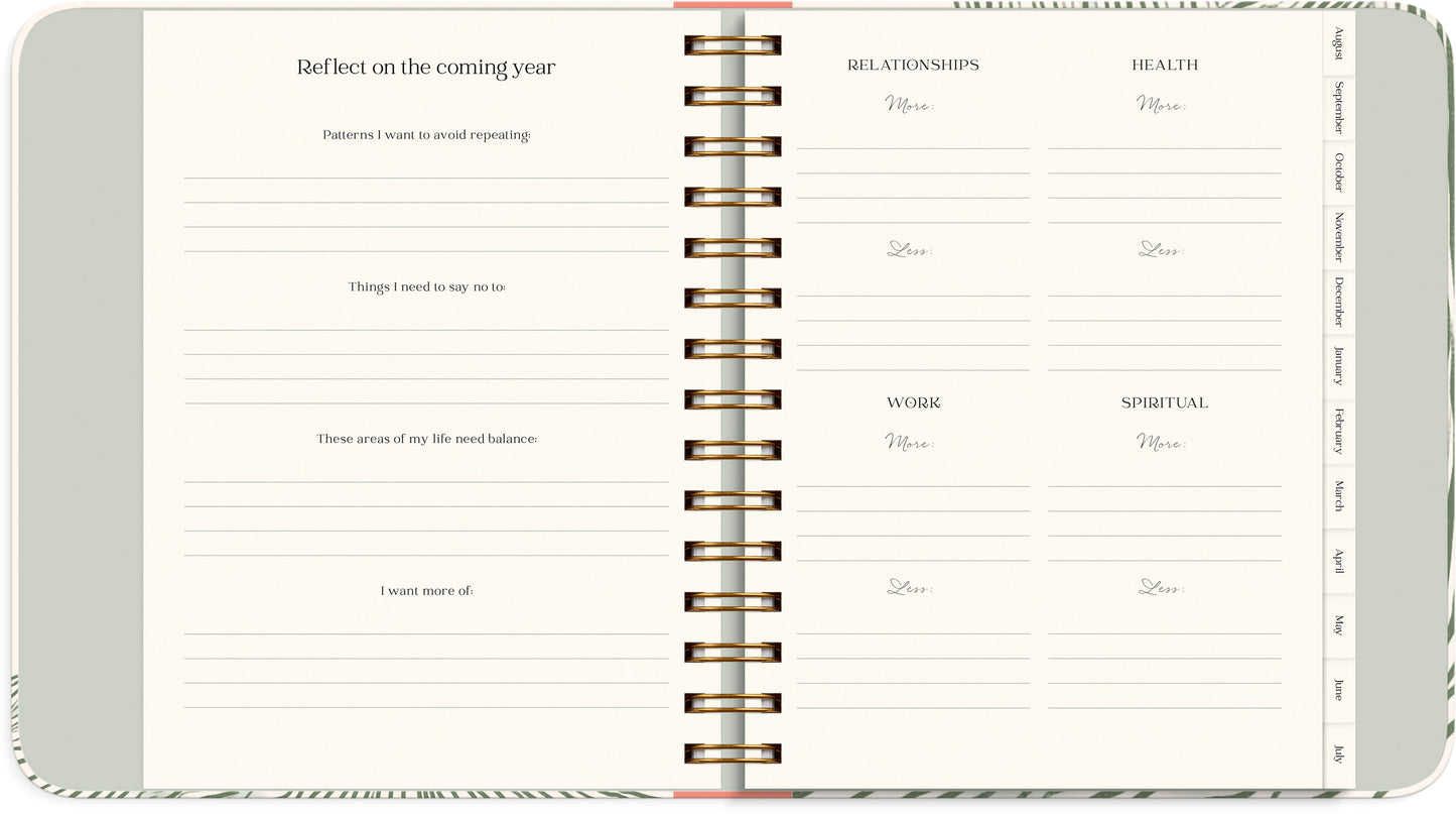 LIFE PLANNER DECOR GREEN FLOW 2026/2027