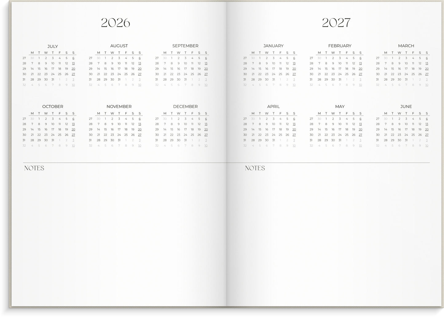 STUDENT PLANNER A5 BEIGE 2026/2027