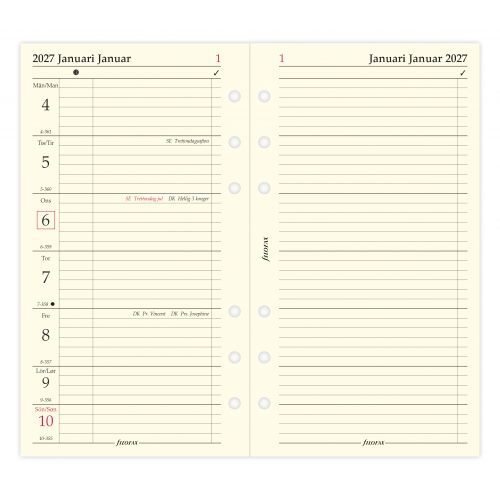 FILOFAX REFILL EN UGE PR OPSLAG+NOTATSIDE PERSONAL 2027