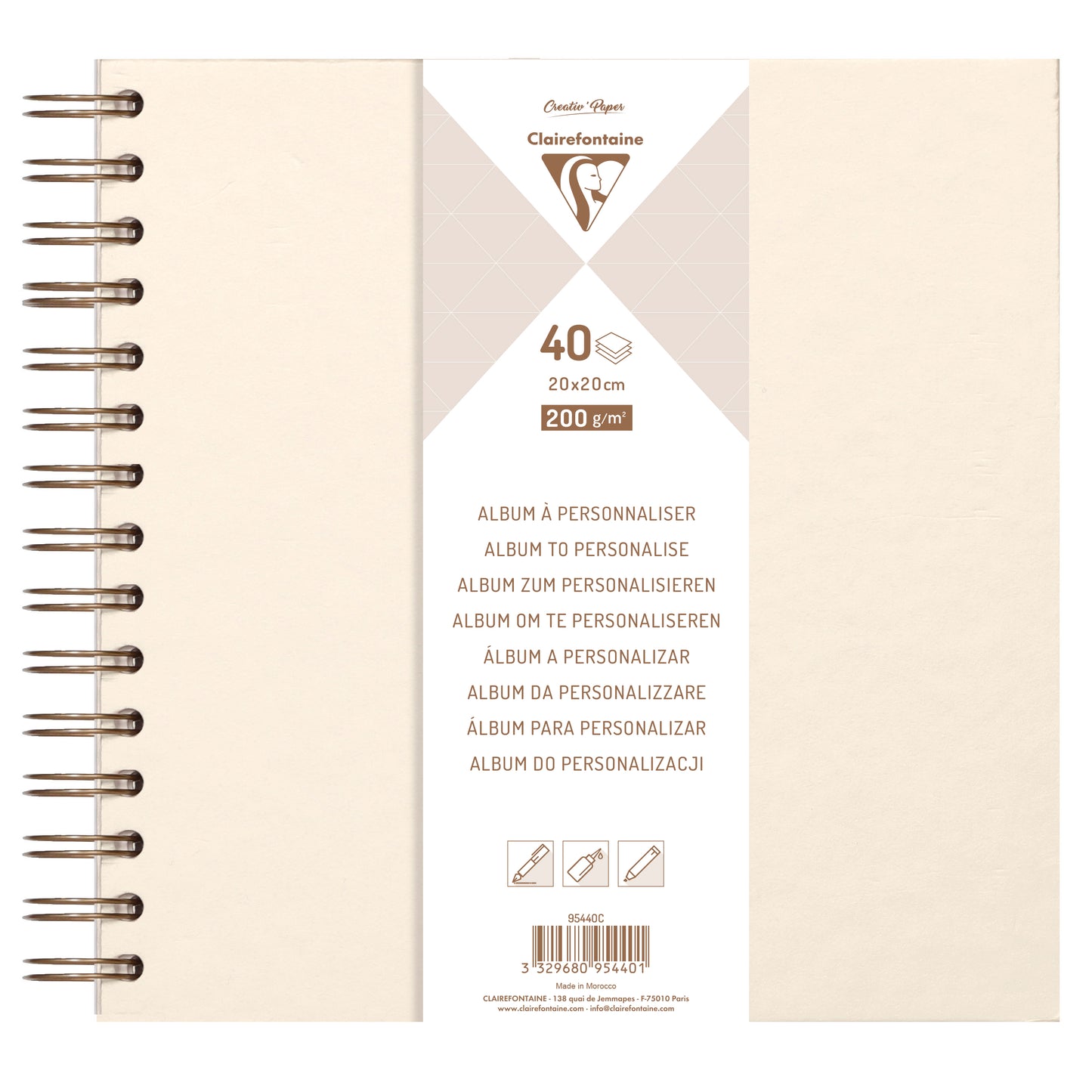 IRIDESCENT HARD COVER ALBUM 20X20 CM 40 SIDER