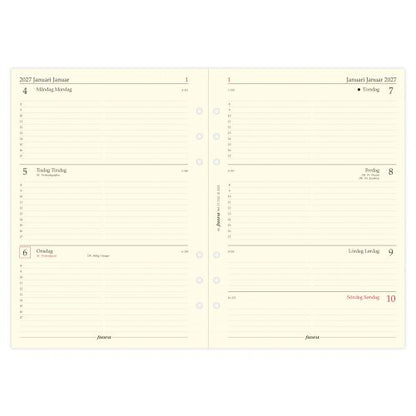 FILOFAX A5 UGE  OPSLAG HORISONTTAL 2027