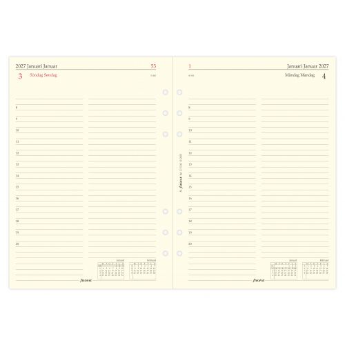 FILOFAX REFILL A5 EN DAG PR: SIDE 2027