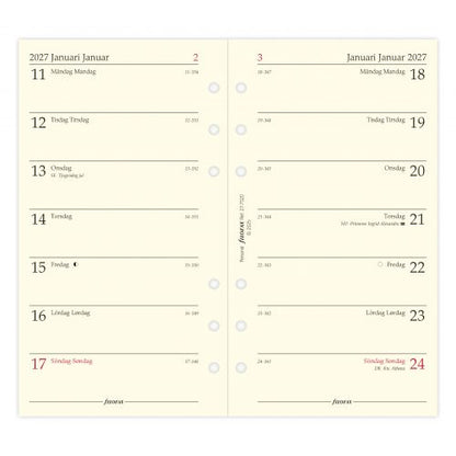 FILOFAX REFILL EN UGE PR SIDE PERSONAL 2027