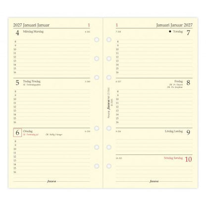 FILOFAX REFILL EN UGE PR OPSLAG PERSONAL 2027