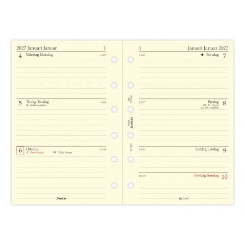 FILOFAX REFILL EN UGE PR OPSLAG HORISONTAL POCKET 2027