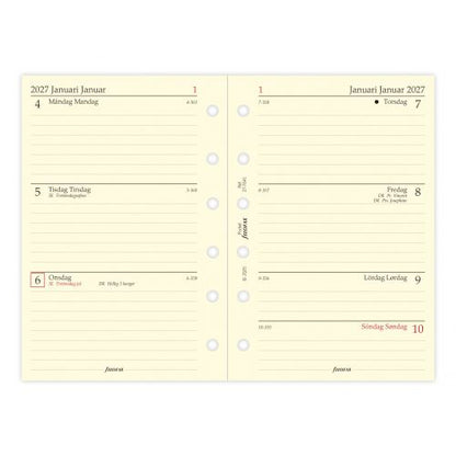 FILOFAX REFILL EN UGE PR OPSLAG HORISONTAL POCKET 2027