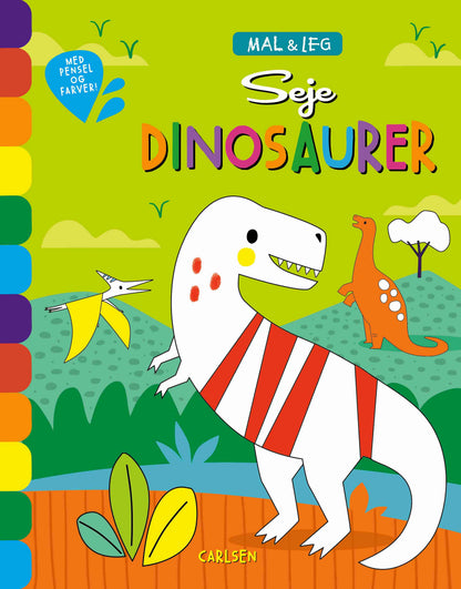 MAL OG LEG: SEJE DINOSAURER - MED FARVER OG PENSEL