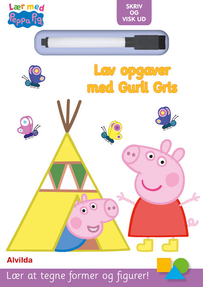 PEPPA PIG - LÆR MED GURLI GRIS - SKRIV OG VISK UD