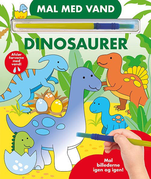 MAL MED VAND - DINOSAURER (PAPBOG MED PENSEL - FAR