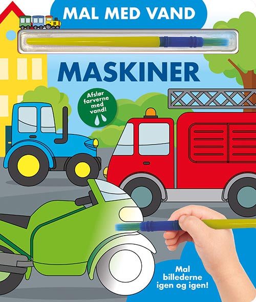 MAL MED VAND - MASKINER (PAPBOG MED PENSEL - FARVE