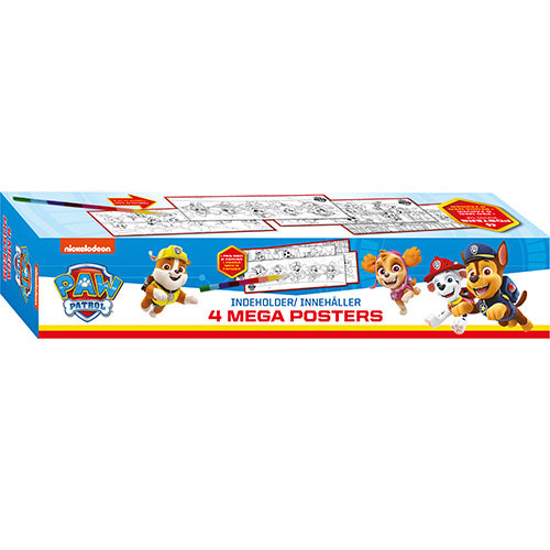 PAW PATROL - BOKS MED 4 KÆMPE PLAKATER