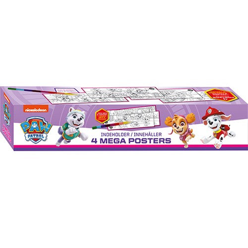 PAW PATROL SKYE - BOKS MED 4 KÆMPE PLAKATER