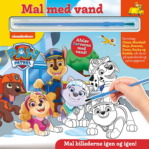 MAL MED VAND - PAW PATROL (BOG MED PENSEL - FARVEL