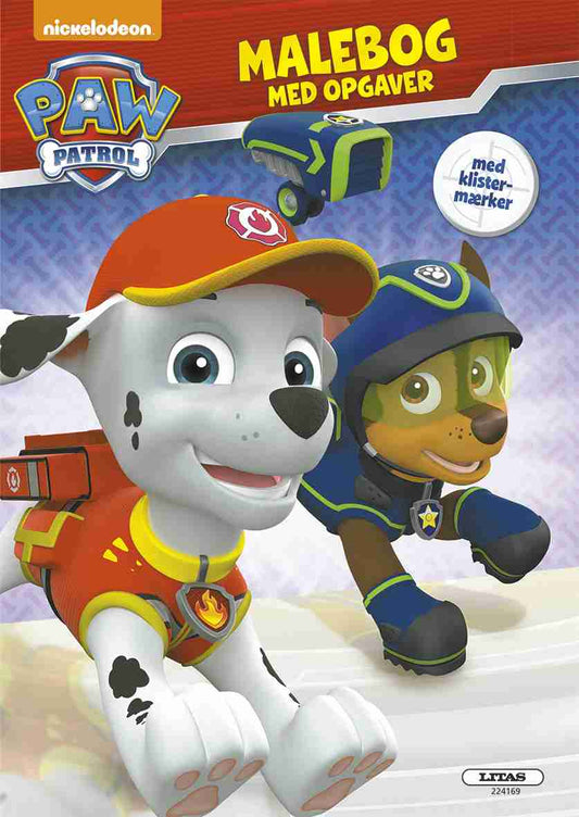 PAW PATROL MALEBOG MED KLISTERMÆRKER