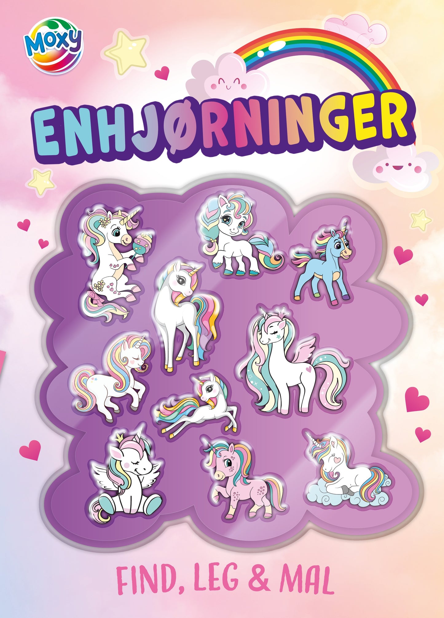 FIND, MAL OG LEG: ENHJØRNINGER, MED FLOTTE 3D KLISTERMÆRKER