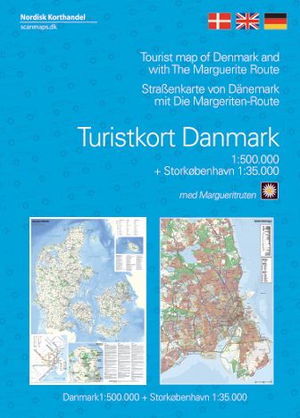 TURISTKORT DANMARK 1:500 000 + STORKBH. 1:35 000