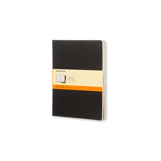 MOLESKINE XL SORT SÆT M/3 STK M/120 LINJEREDE ARK