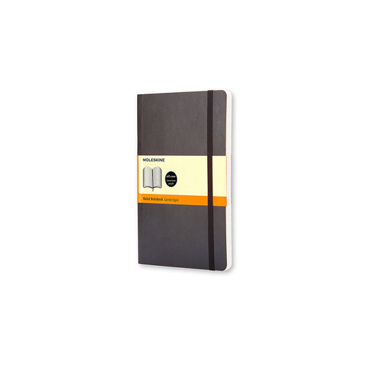 NOTESBOG MOLESKINE LARGE SORT 192 LINJERET SIDER