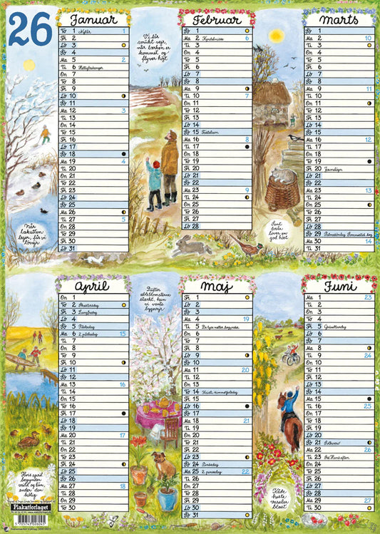 A4 OVERBLIKSKALENDER 2026
