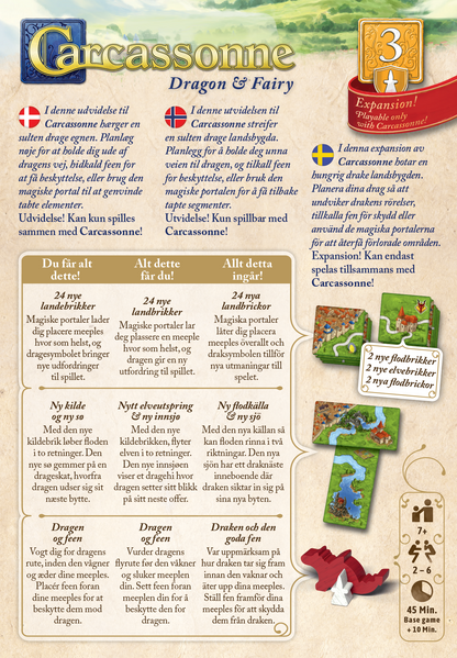 CARCASSONNE DRAGON AND FAIRY