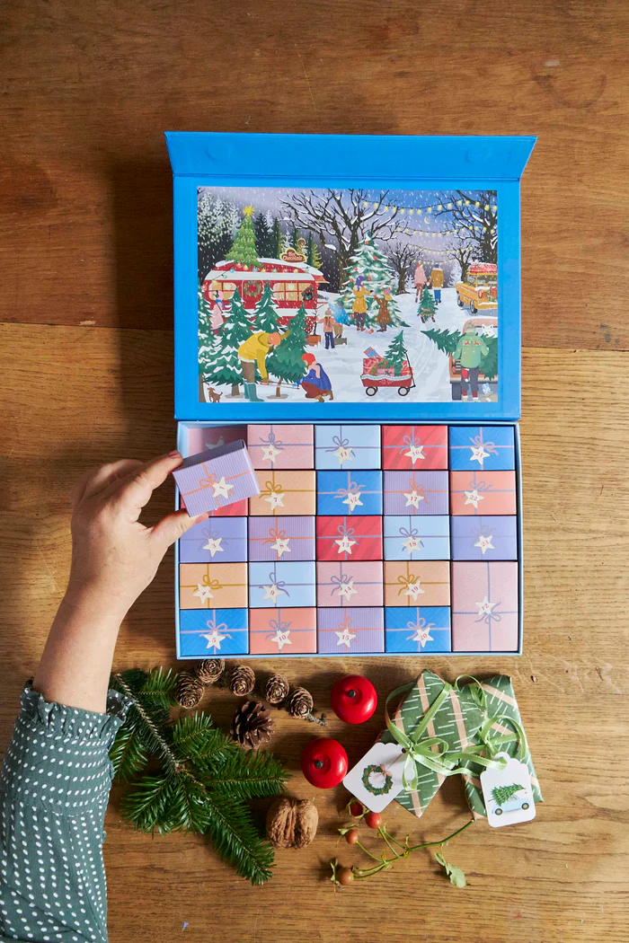 CHRISTMAS TREE AND SNOWFLAKES - PUSLESPILSJULEKALENDER MED 1000 BRIKKER