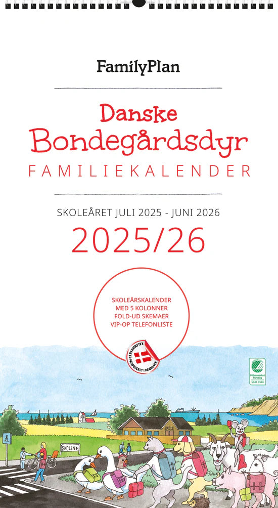 FAMILIEKALENDER DANSKE BONDEGÅRDSDYR 2025/26