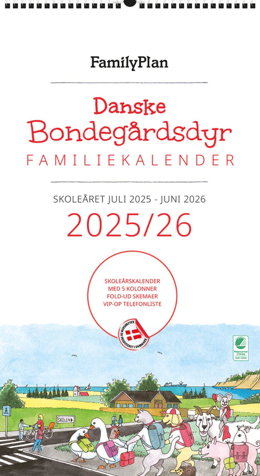 FAMILIEKALENDER DANSKE BONDEGÅRDSDYR 2025/26