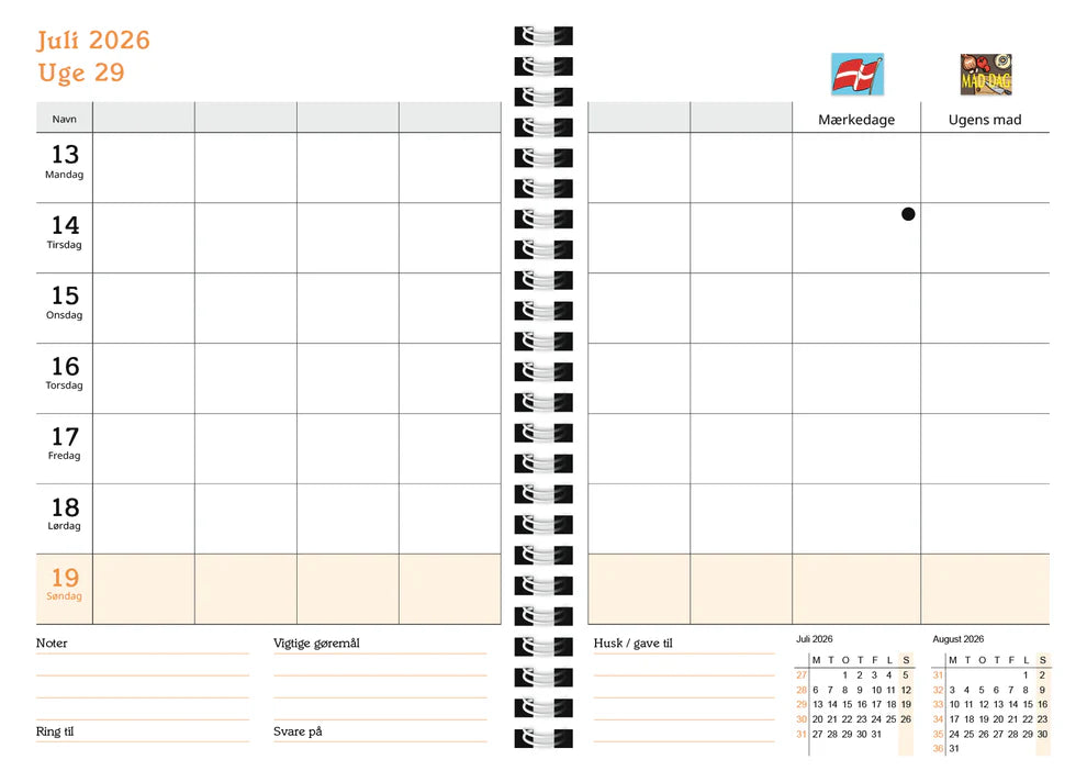 FAMILYPLAN BORDKALENDER 2026
