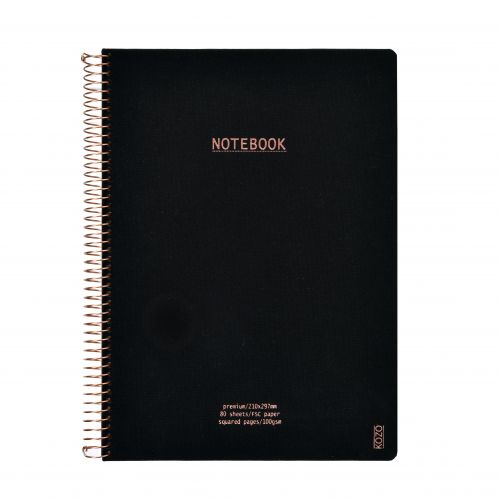 KOZO NOTESBOG PREMIUM A4 TERN BLACK