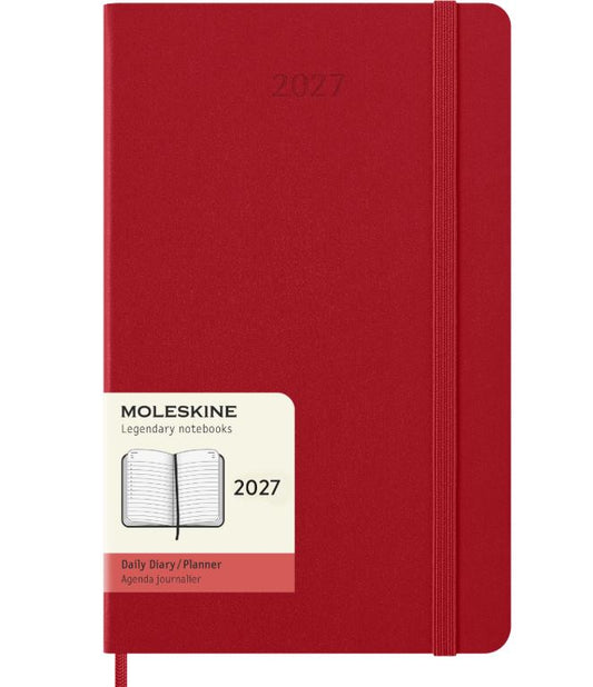 MOLESKINE CLASSIC HARD 12M DAILY LARGE RØD