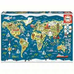 EDUCA WORLD MAP 200 BRIKKER