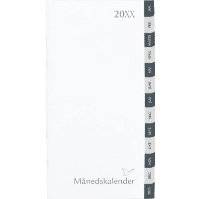 REFILL MÅNEDSKALENDER 2027 GRÅ FANER