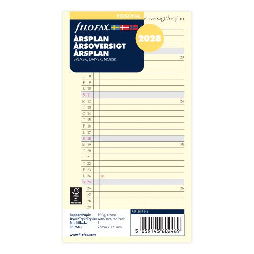 ÅRSOVERSIGT FILOFAX 2028