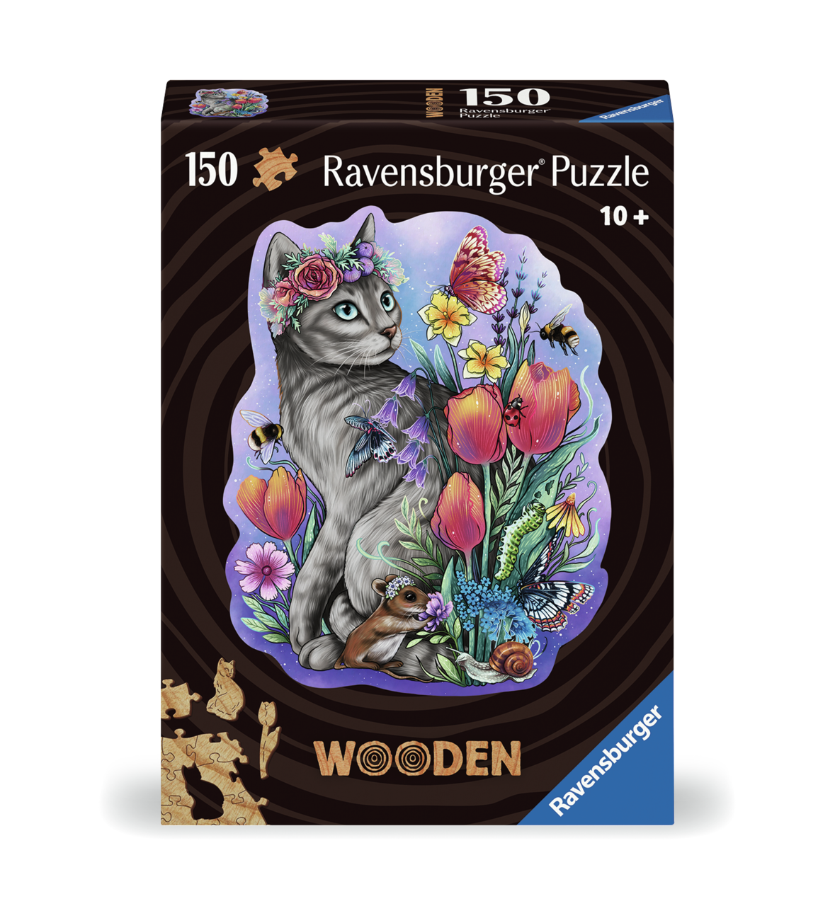 RAVENSBURGER WOODEN LOVELY CAT 15 WHIMSIES 150P
