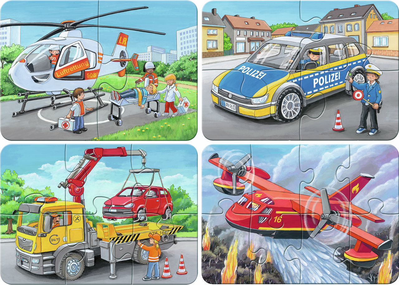 RAVENSBURGER MINE UDRYKNINGSKØRETØJER 2,4,6 & 8 BRIKKER