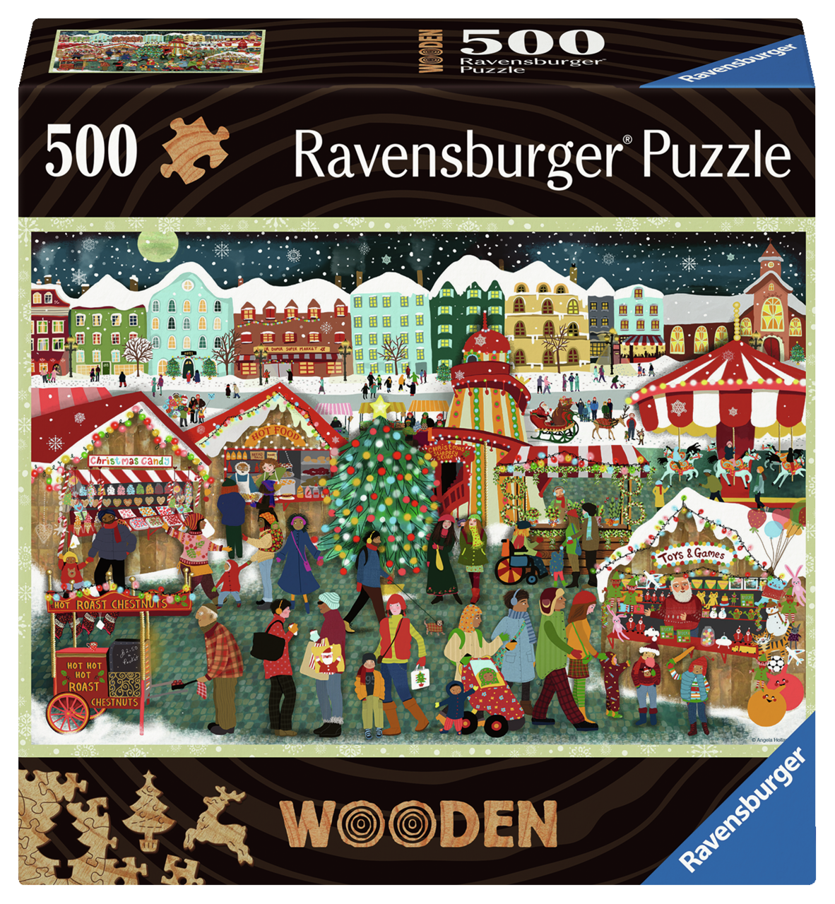 RAVENSBURGER WOODEN CHRISTMAS 500 BRIKKER