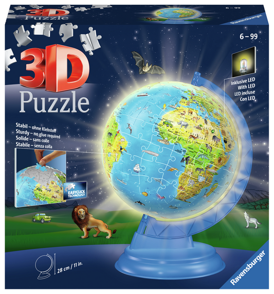 3D BØRNEGLOBE MED LYS 180 BRIKKER