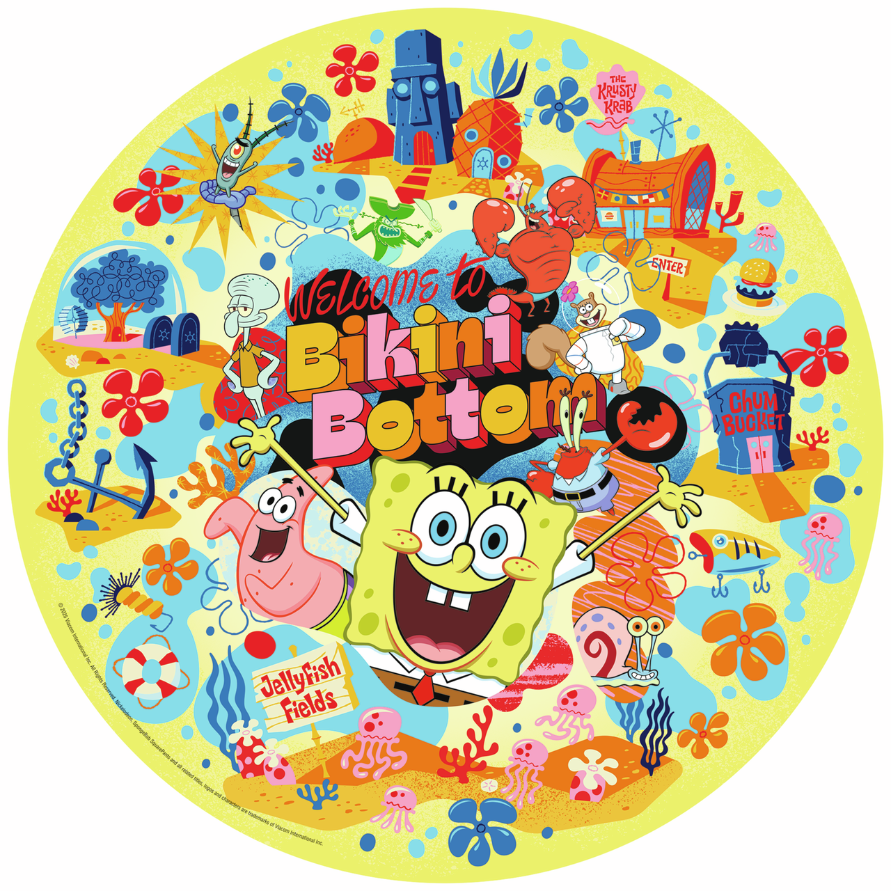SPONGE BOB RUNDT PUSLESPIL 500 PCS.