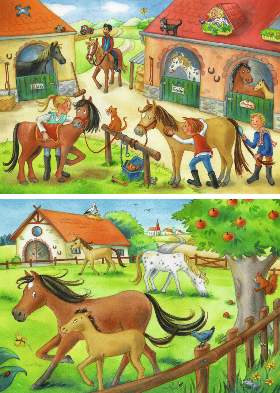 RAVENSBURGER HAPPY DAYS AT THE STABLES 2X12 BRIKKER