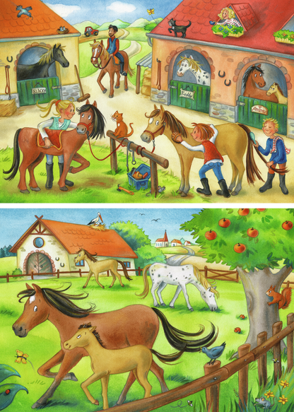 RAVENSBURGER HAPPY DAYS AT THE STABLES 2X12 BRIKKER