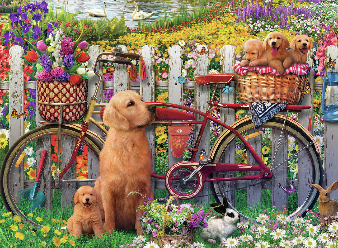 RAVENSBURGER CUTE DOGS IN THE GARDEN 500 PCS