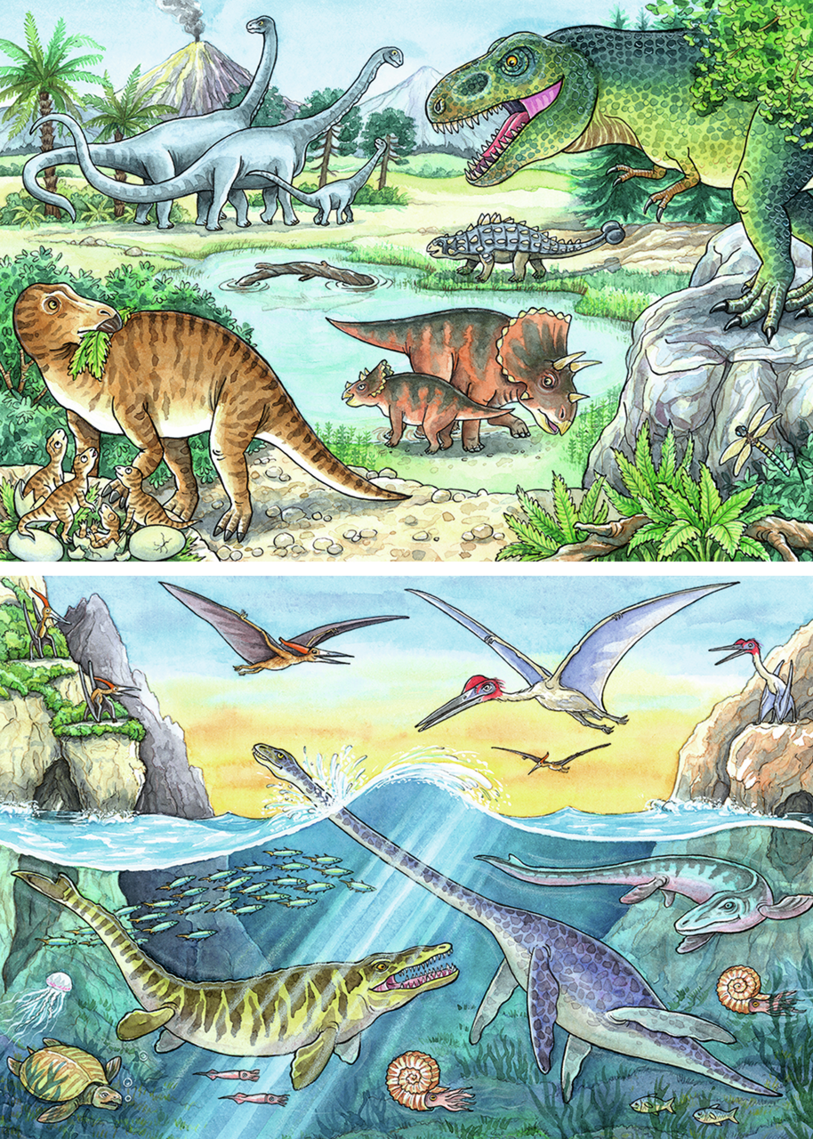 RAVENSBURGER DINOSAURLAND 2 X  24 BRIKKER