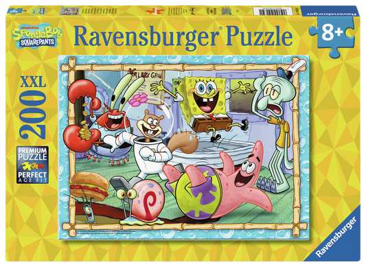 RAVENSBURGER SVAMPEBOB FIRKANT NYE EVENTYR PÅ BIKINI BUNDEN 200 BRIKKER