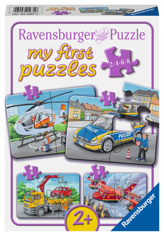 RAVENSBURGER MINE UDRYKNINGSKØRETØJER 2,4,6 & 8 BRIKKER