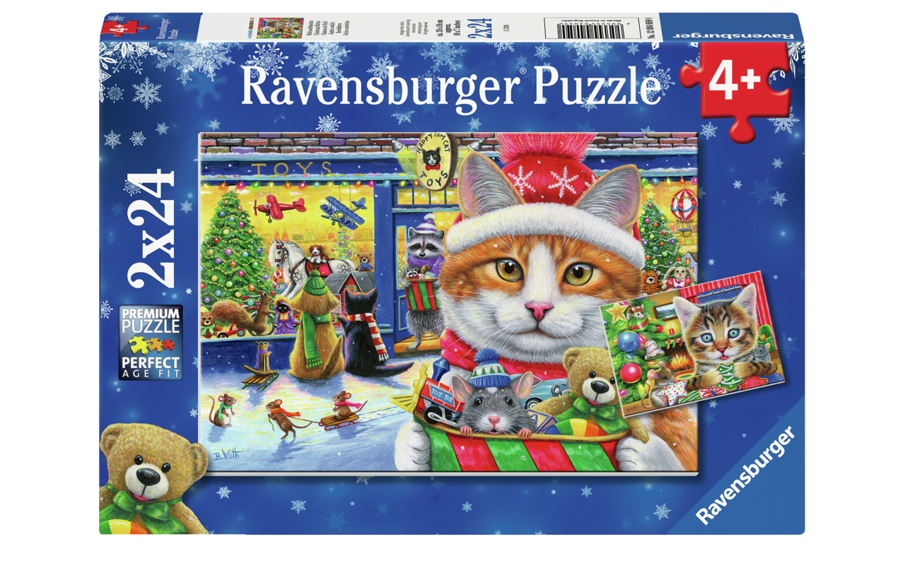 RAVENSBURGER CHRISTMAS KITTIES 2X24 BRIKKER