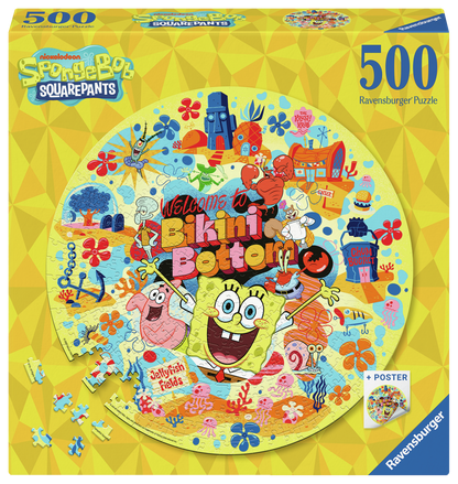 SPONGE BOB RUNDT PUSLESPIL 500 PCS.