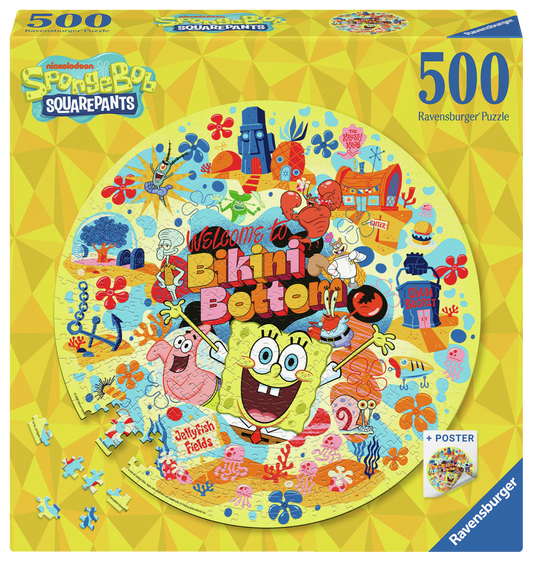 SPONGE BOB RUNDT PUSLESPIL 500 PCS.